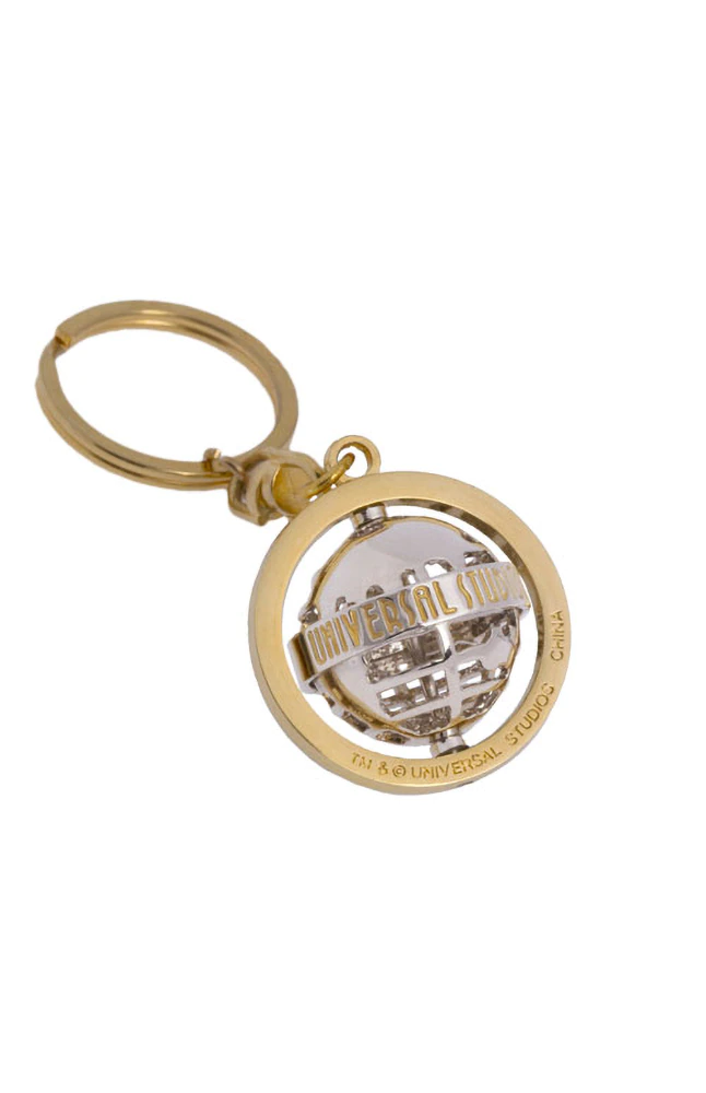 Universal Studios Gold Tone Spinning Keychain