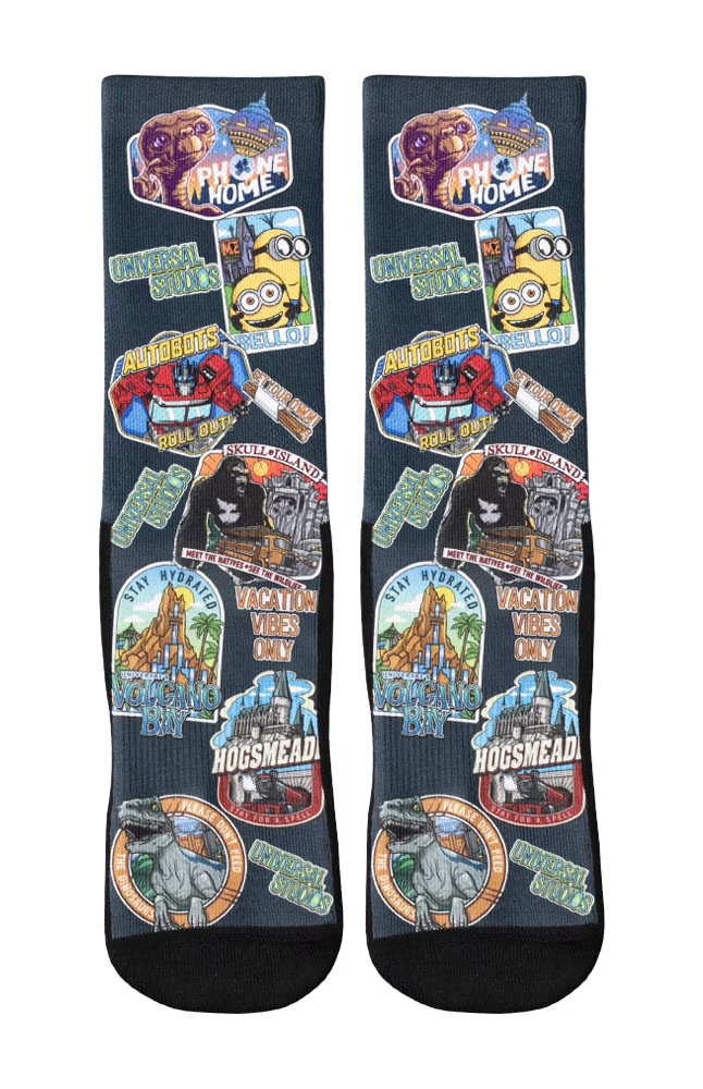 Universal Studios Collage Adult Socks