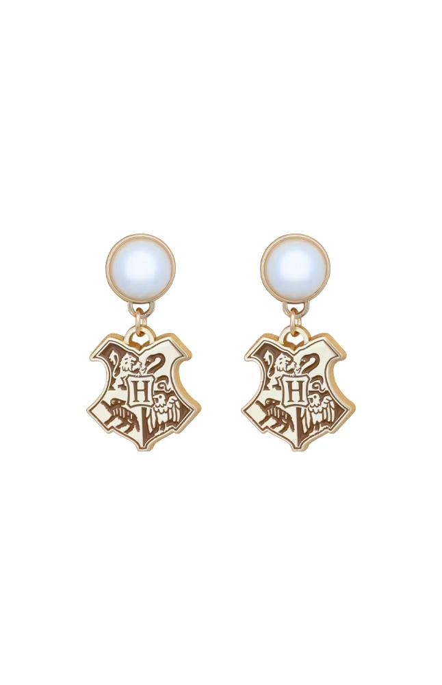 Hogwartsâ¢ Crest Faux Pearl Earrings