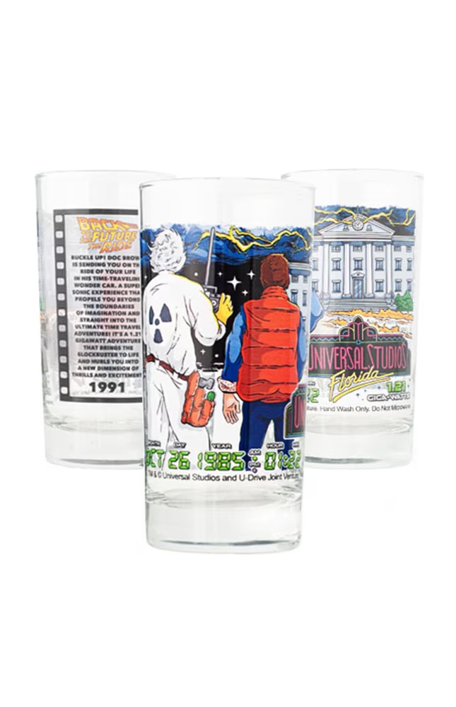 Universal Studios Retro Back To The Future Collectible Glass